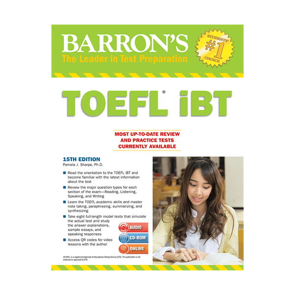 خرید کتاب Barrons TOEFL iBT 15th+DVD